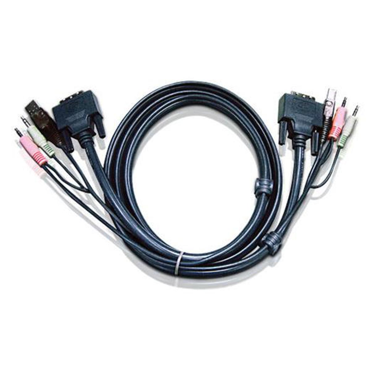 

Aten 2L7D03UI 10' USB DVI-I Single Link Cable for Console and KVM Switches