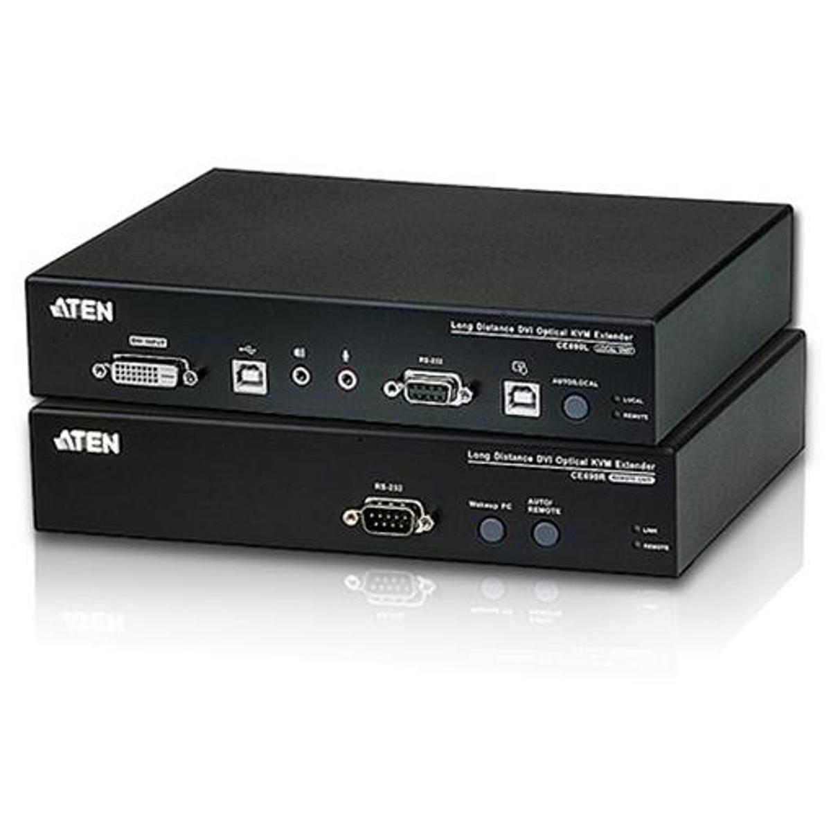 

Aten CE690 DVI Single Optical Link KVM Console Extender, Up to 20' Distance