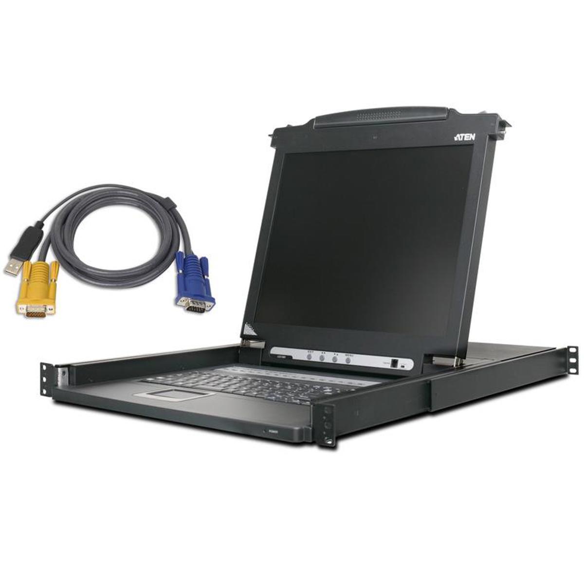 

Aten CL1008MUKIT 8Port 17" Single Rail LCD Integrated USB/PS2 KVM Console Bundle
