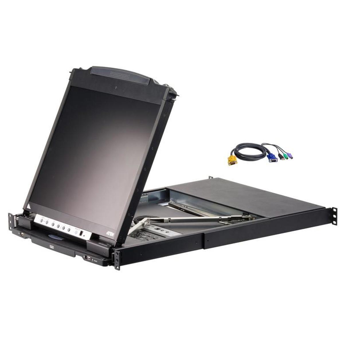 Photos - Other for Computer ATEN CL5808NCKIT 8-Port 19" Dual Rail LCD Combo KVM Switch Bundle 