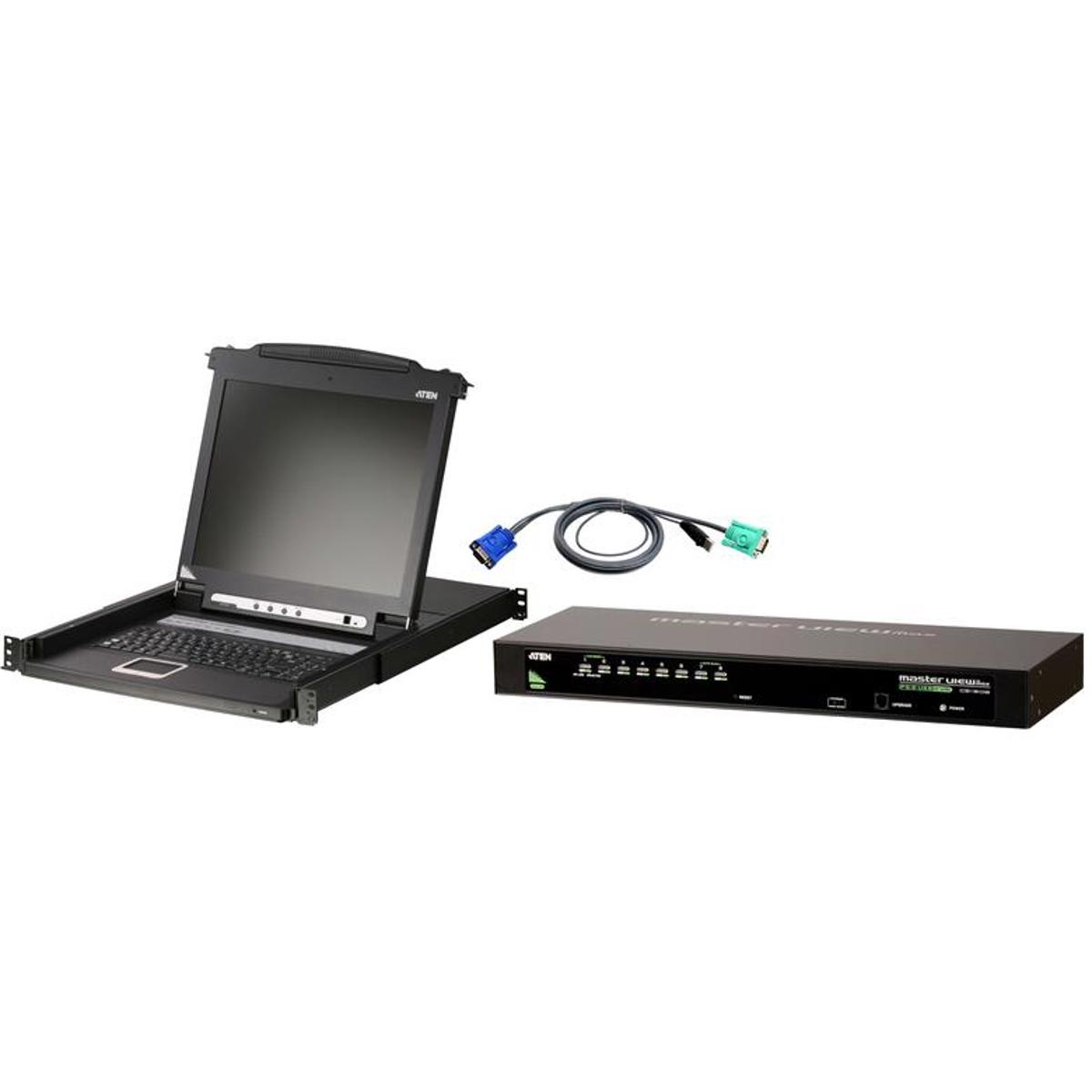 

Aten CL1000M 17" Single Rail LCD Console with CS1308 8-Port KVM Switch