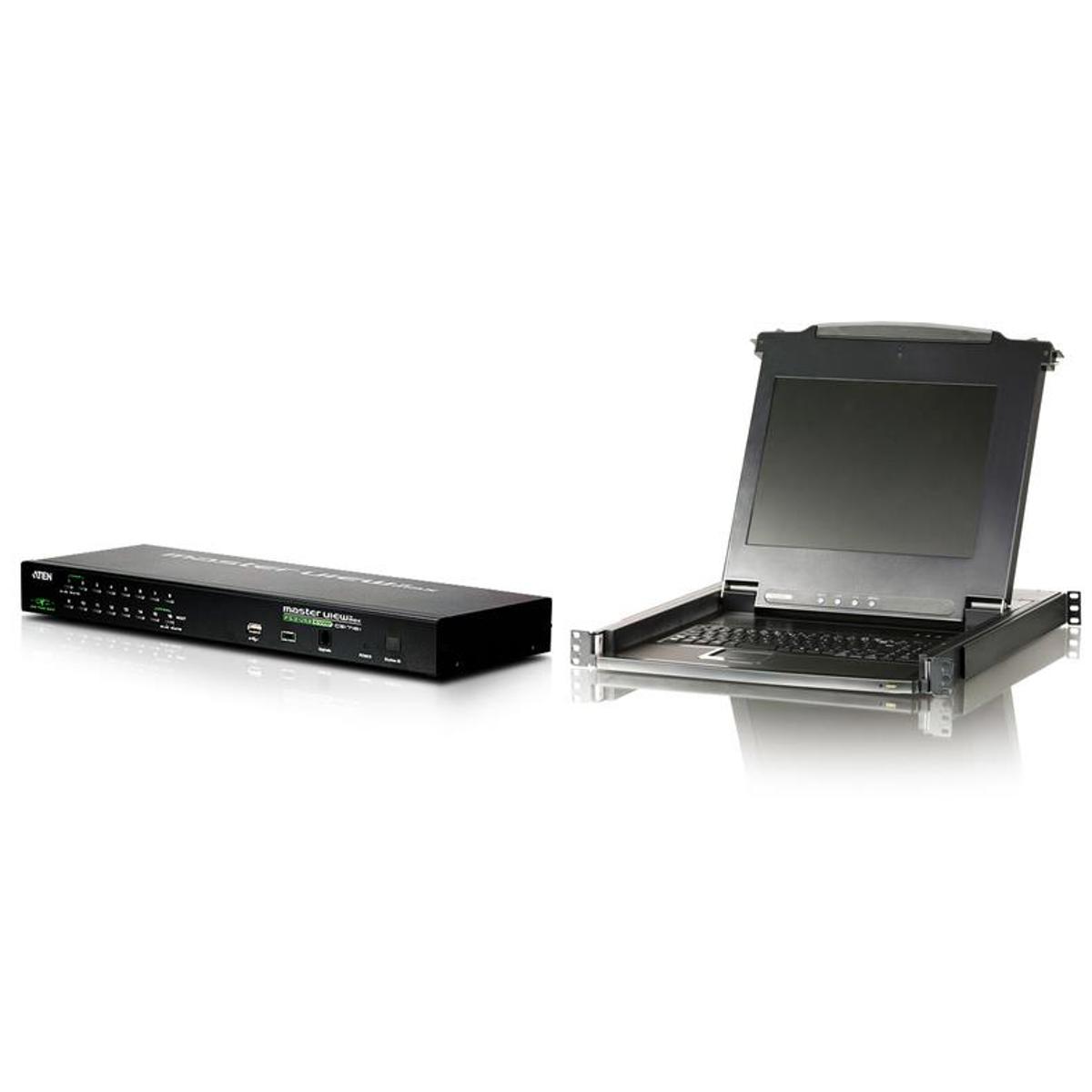 

Aten CL1000M 17" Single Rail LCD Console with CS1716i 16-Port IP KVM Switch
