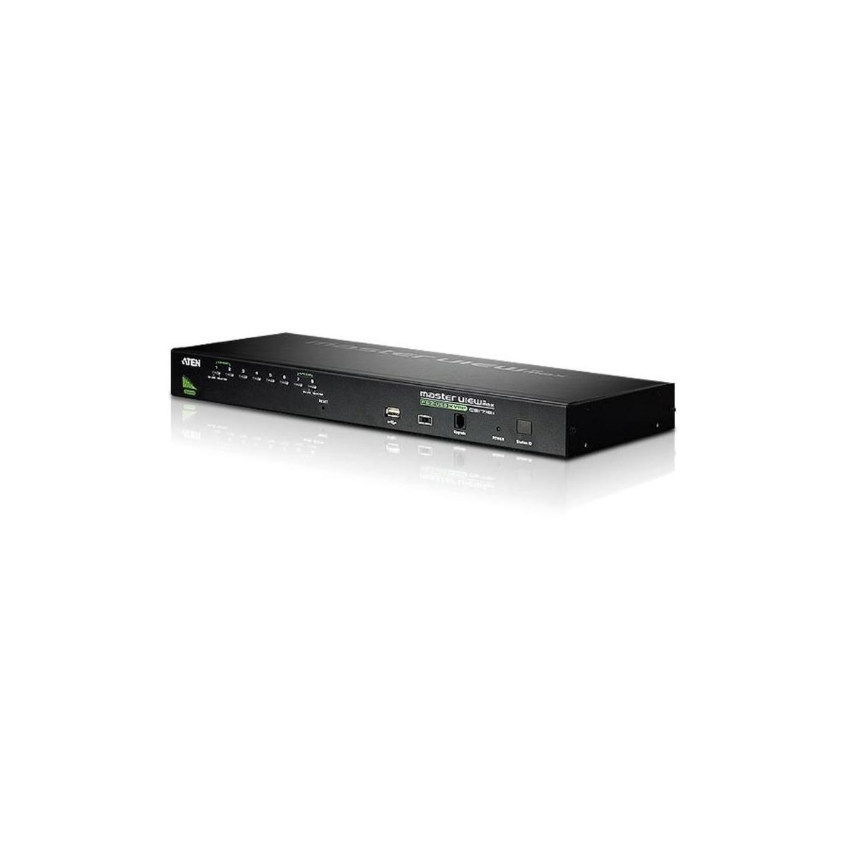 8-Port PS/2-USB KVM Switch Control Unit with USB Peripheral Support - Aten CS1708A