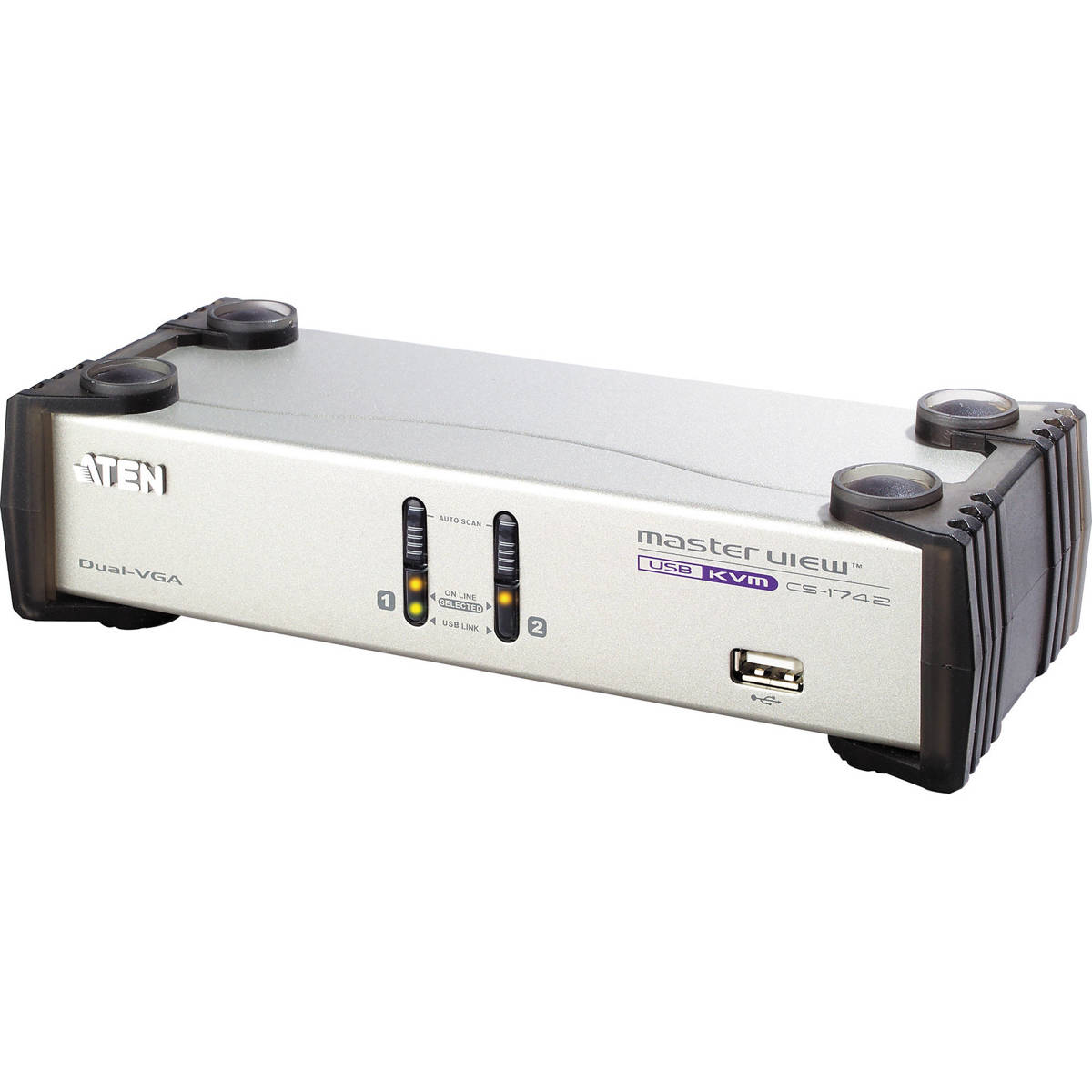 

Aten CS1742 2-Port USB Dual-View KVMP Switch with Audio Support
