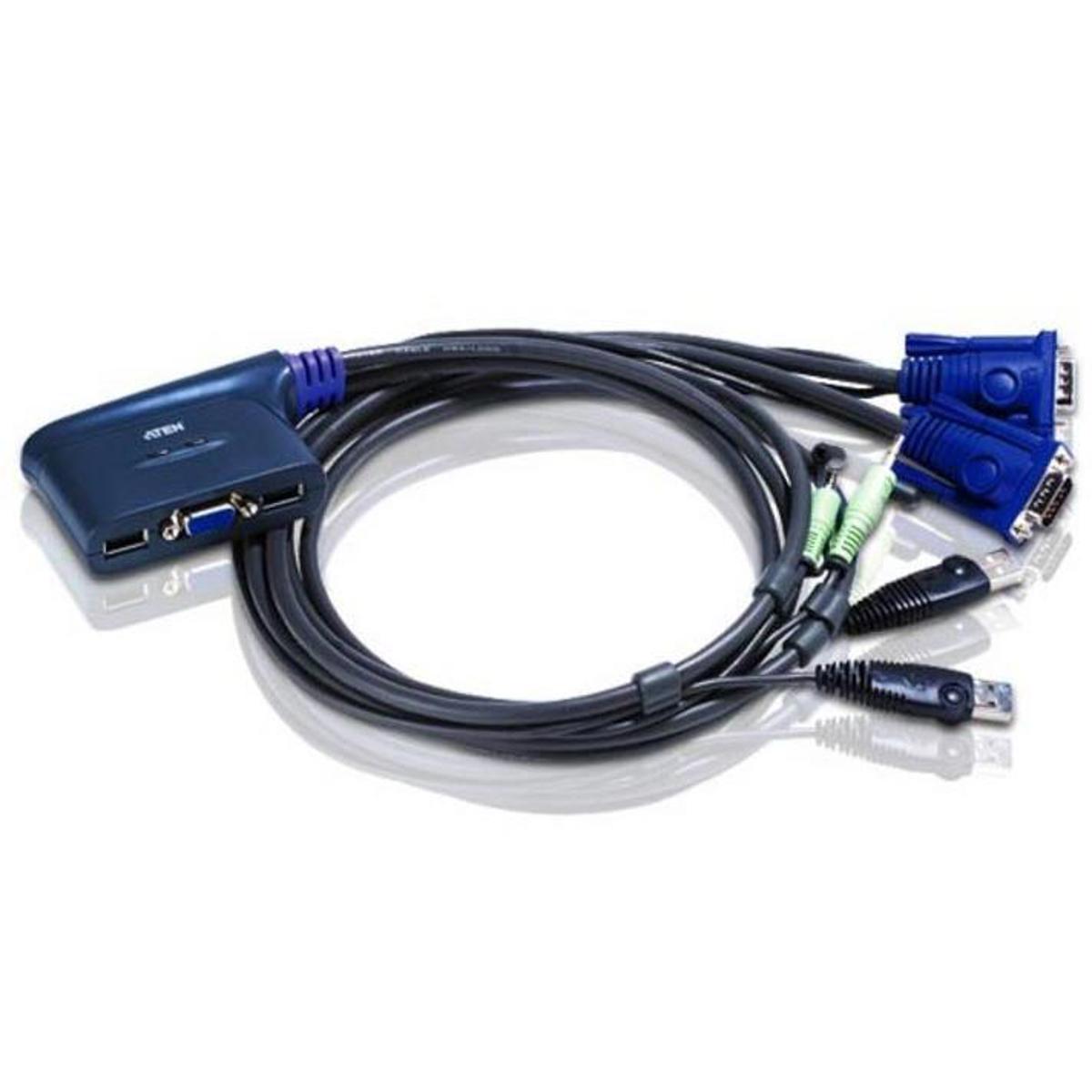 

Aten CS62U 2-Port USB KVM Switch with Attached Cables