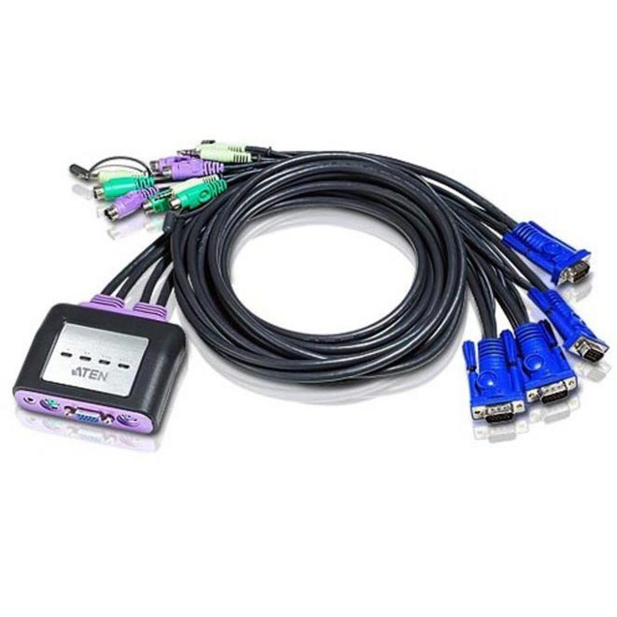 

Aten CS64A 4-Port PS/2 KVM Switch with Attached Cables