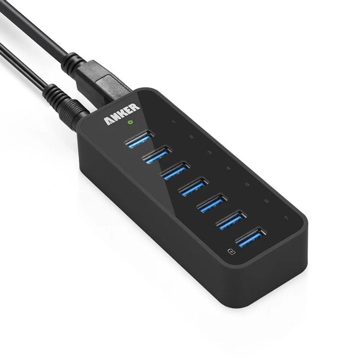Image of Anker 60W 7-Port USB 3.0 Data Hub with 3 Smart Charging Ports