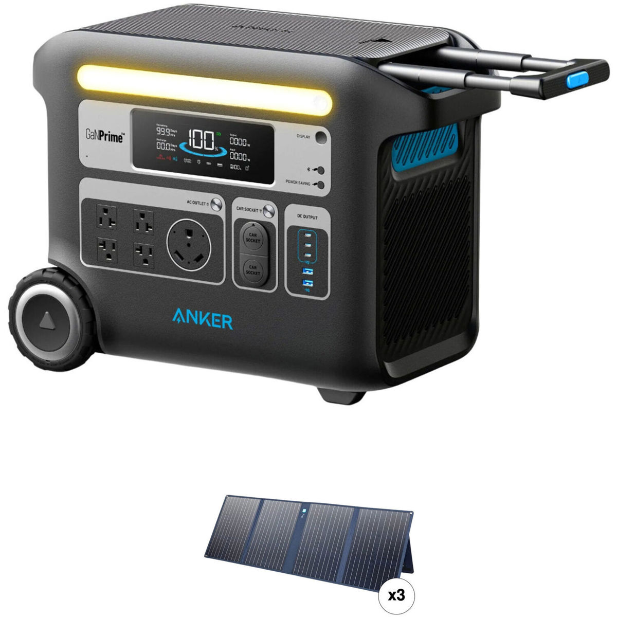 

Anker 767 PowerHouse 2400W 2048Wh Power Station with 3x 625 100W Solar Panel