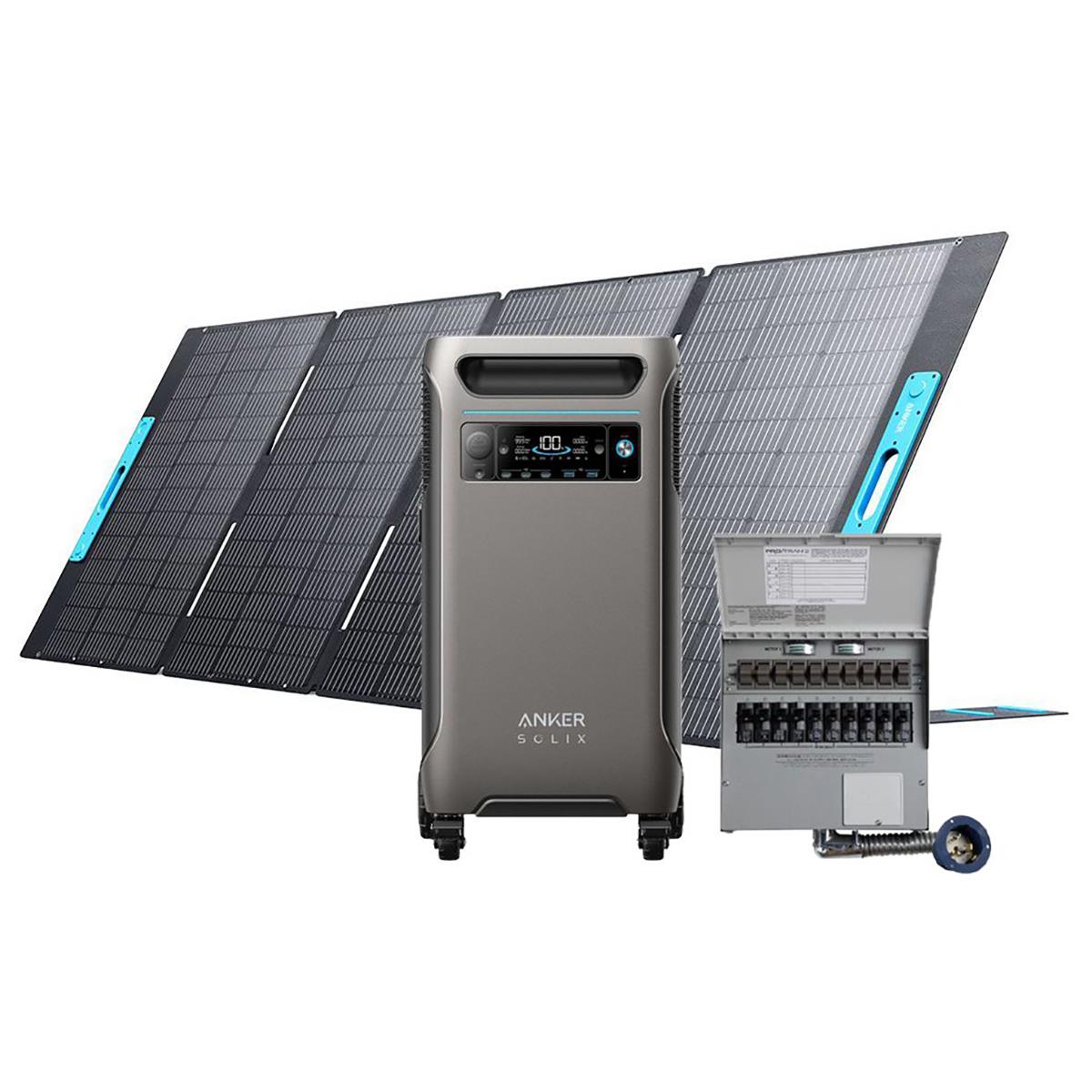 Image of Anker SOLIX F3800 6000W Power Station with Transfer Switch and 400W Solar Panel