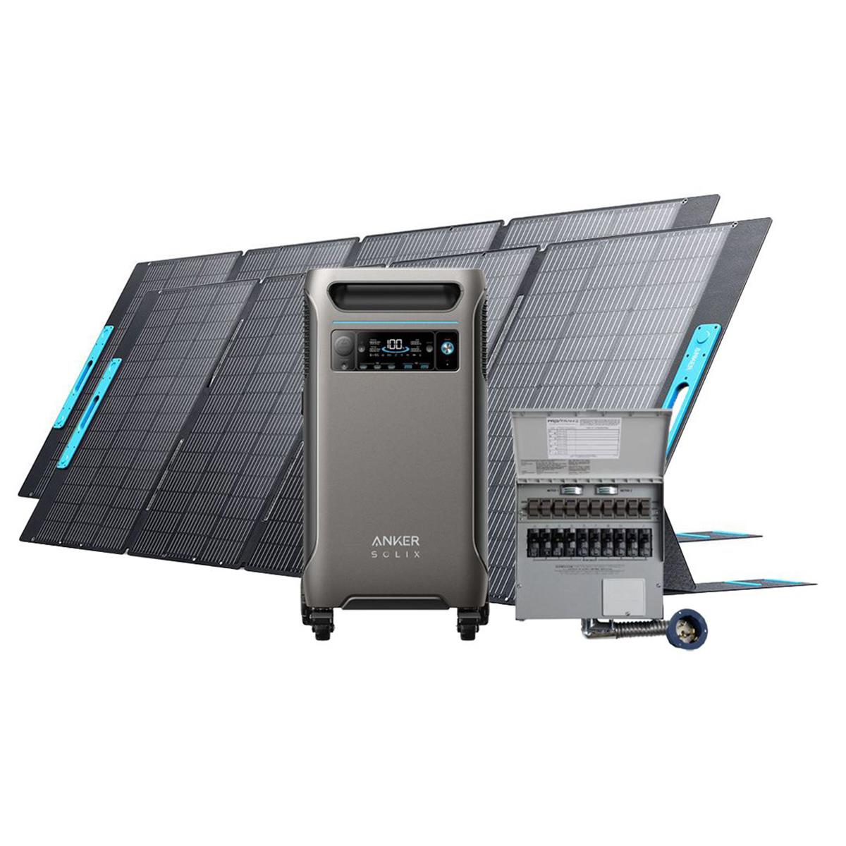 Image of Anker SOLIX F3800 6000W Power Station with Transfer Switch &amp; 2x 400W Solar Panel