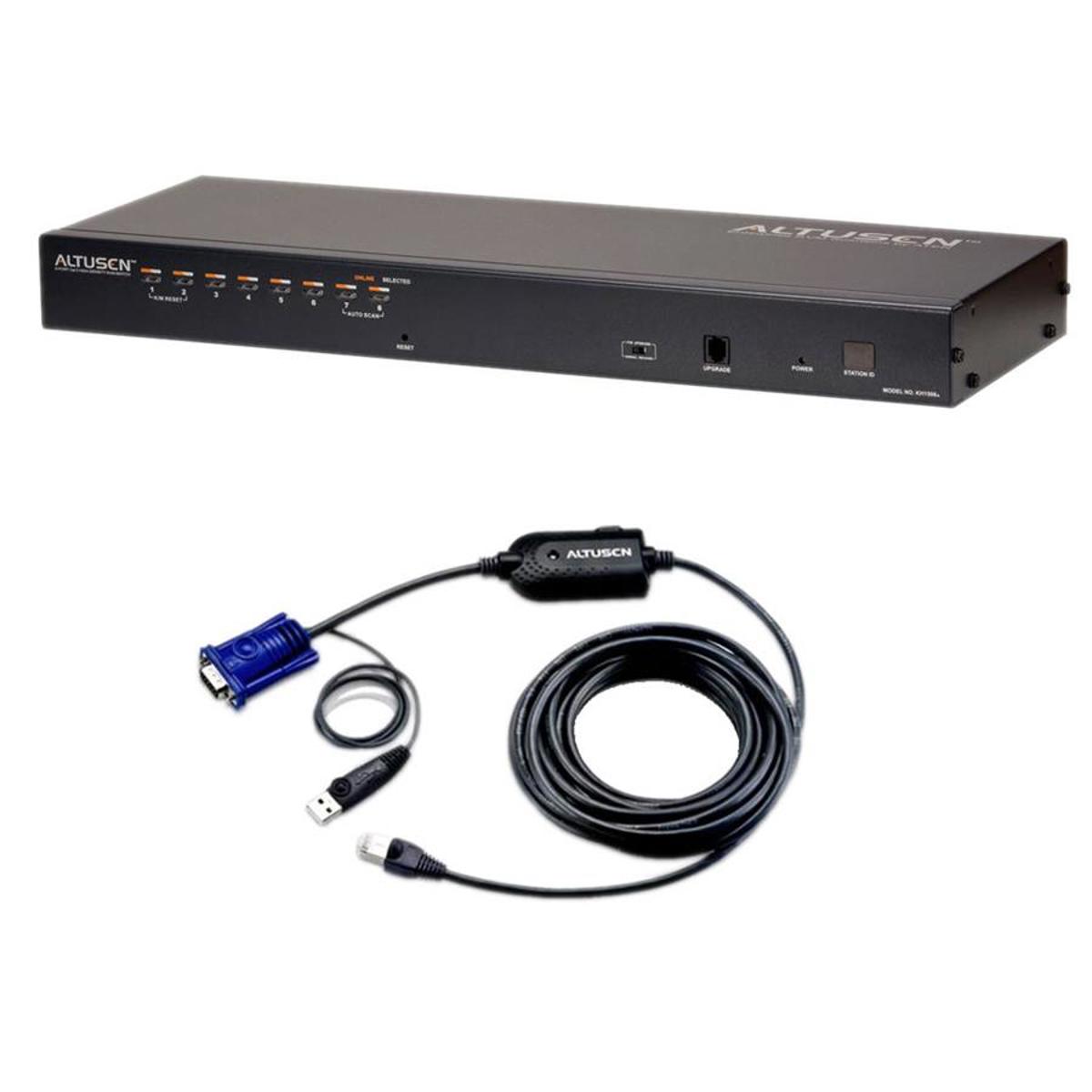 

Aten KH1508A 8-Port Cat5 High-Density KVM Switch with 8x KA7970 Cable