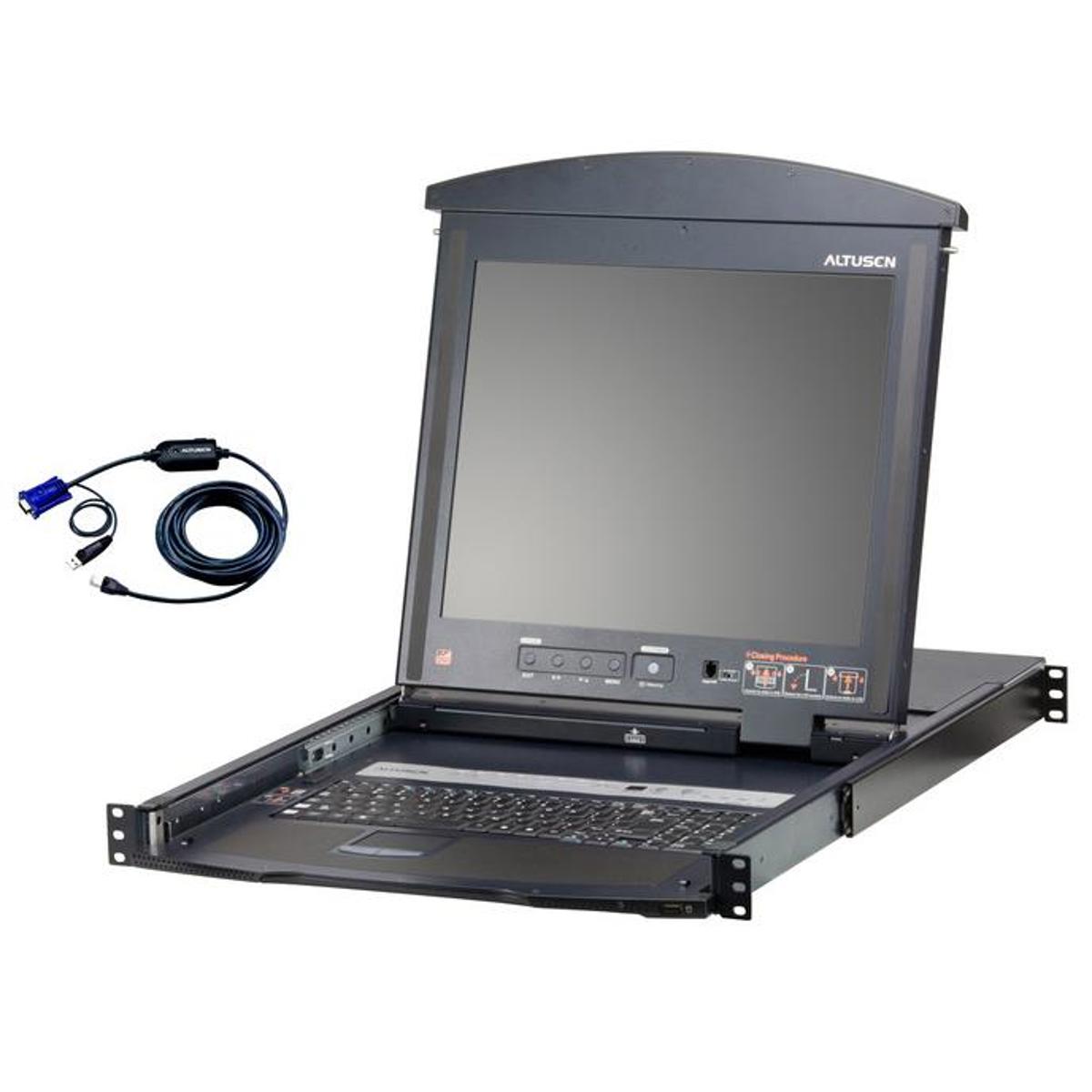 

Aten KL1508AiM 8-Port 17" Dual Rail Cat5 LCD KVM Over IP Switch with 8x KA7970 Cable