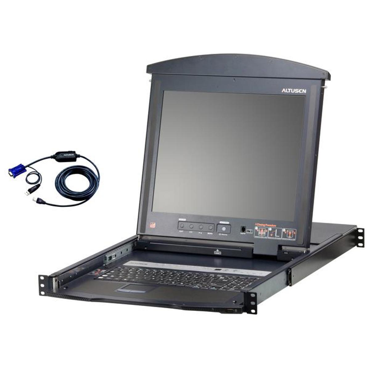 

Aten KL1508AN 8-Port 19" Cat5 High-Density Dual Rail LCD KVM Switch with 8x KA7970 Cable