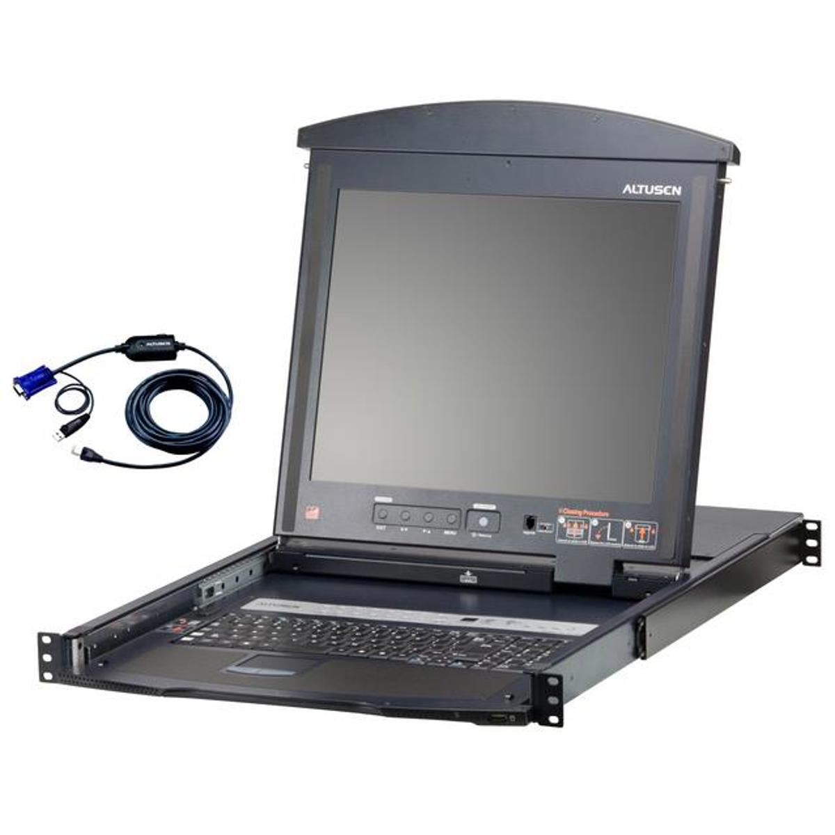 

Aten KL1516AM 16-Port 17" Cat5 High-Density Dual Rail LCD KVM Switch with 12x KA7970 Cable