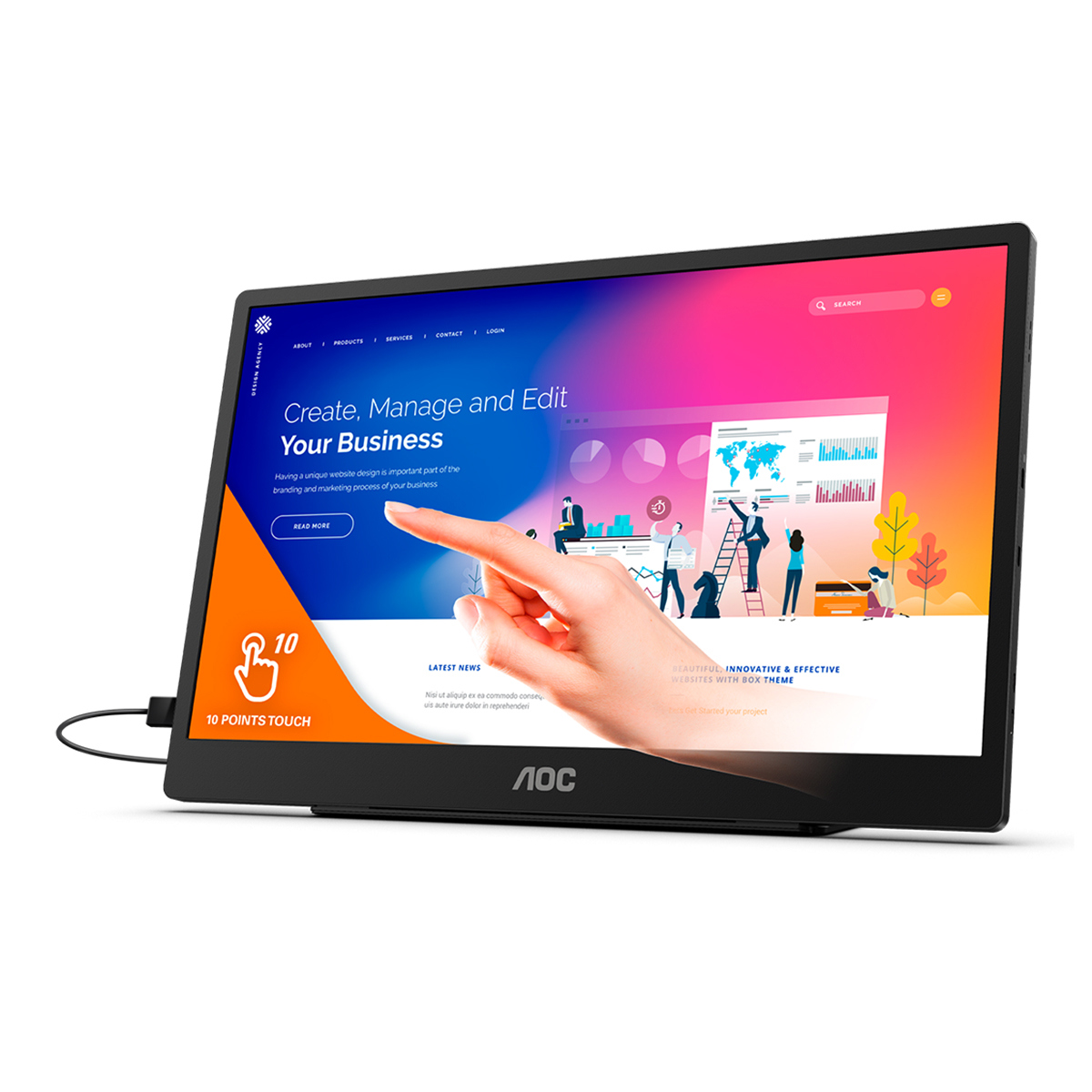 

AOC 16T15 15.6" 16:9 Full HD Portable USB IPS LED Monitor