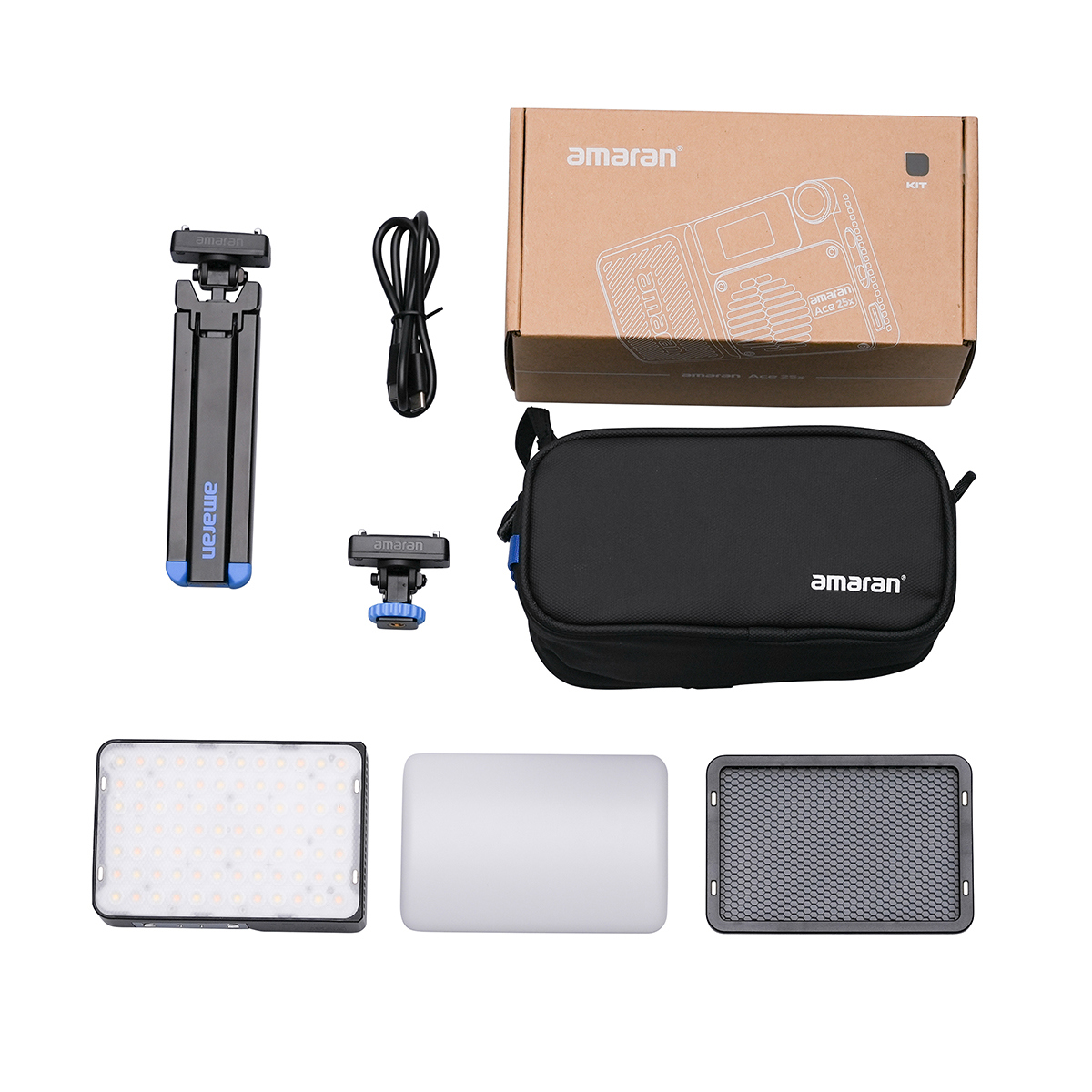 

Aputure Amaran Ace 25x 25W Bi-Color On-Camera LED Light Kit Charcoal