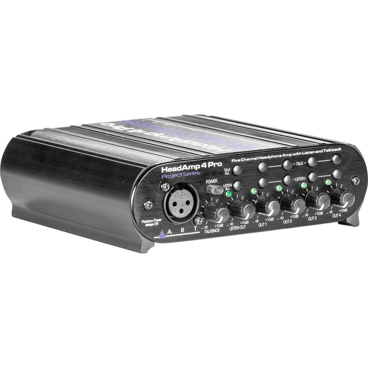 

Art Pro Audio HeadAmp4Pro Five Channel Headphone Amp with Selectable Talkback
