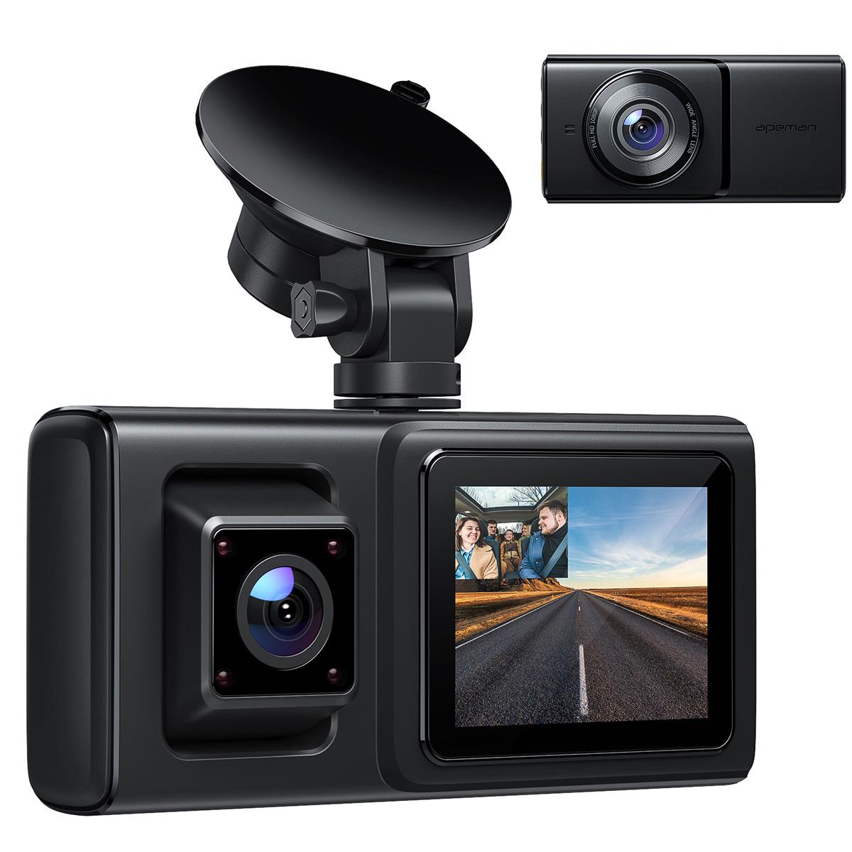 Image of Apeman C680 Full HD Front and Interior Dual Dash Camera with 2&quot; IPS Screen