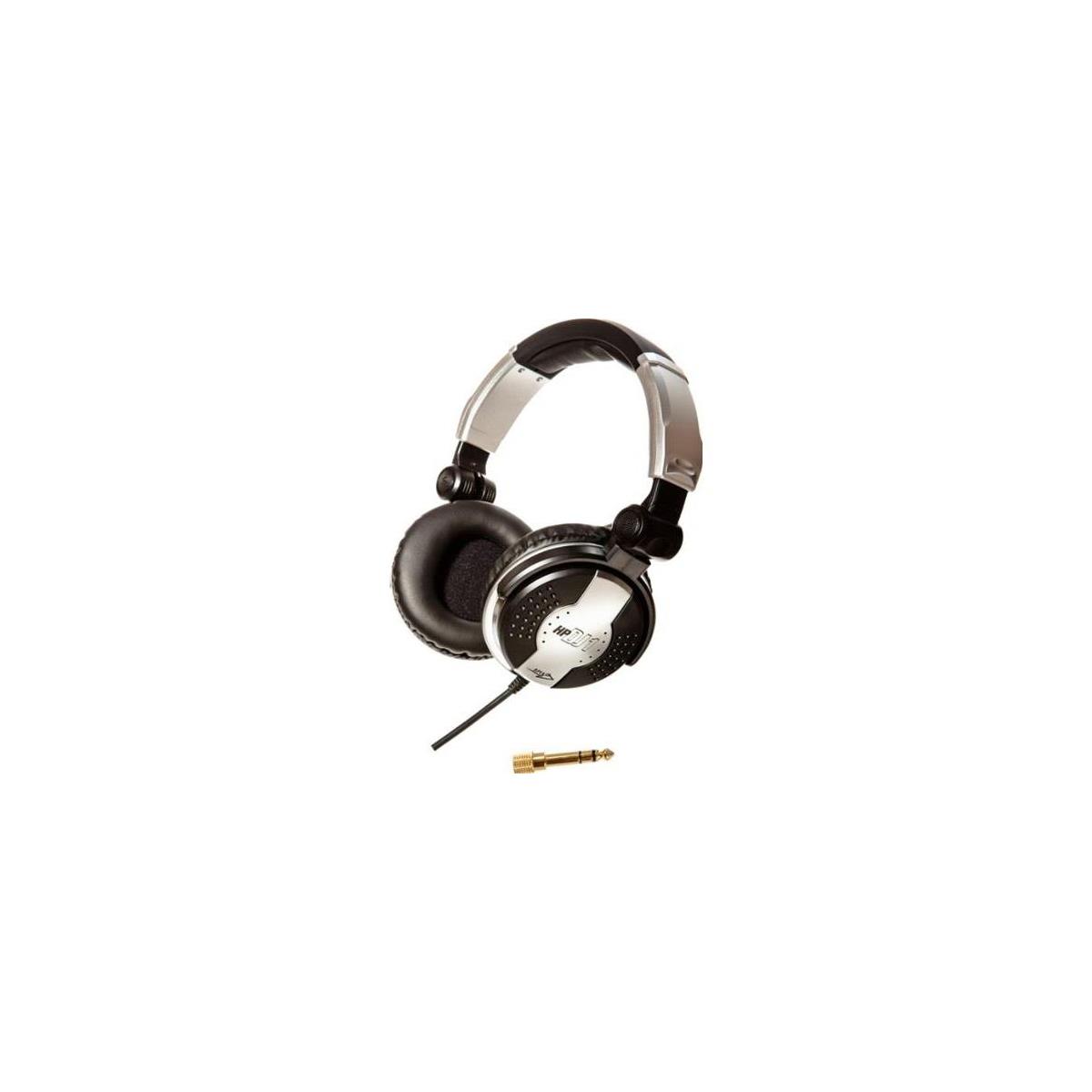 Image of Apex HPDJ1 Closed Ear Folding Stereo Headphones with 1/4&quot; Stereo Adapter