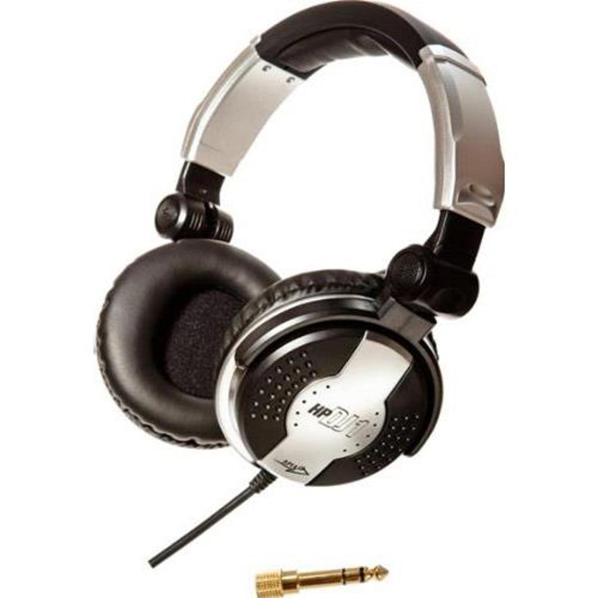 Image of Apex HPDJ1 Closed Ear Folding Stereo Headphones with 1/4&quot; Stereo Adapter