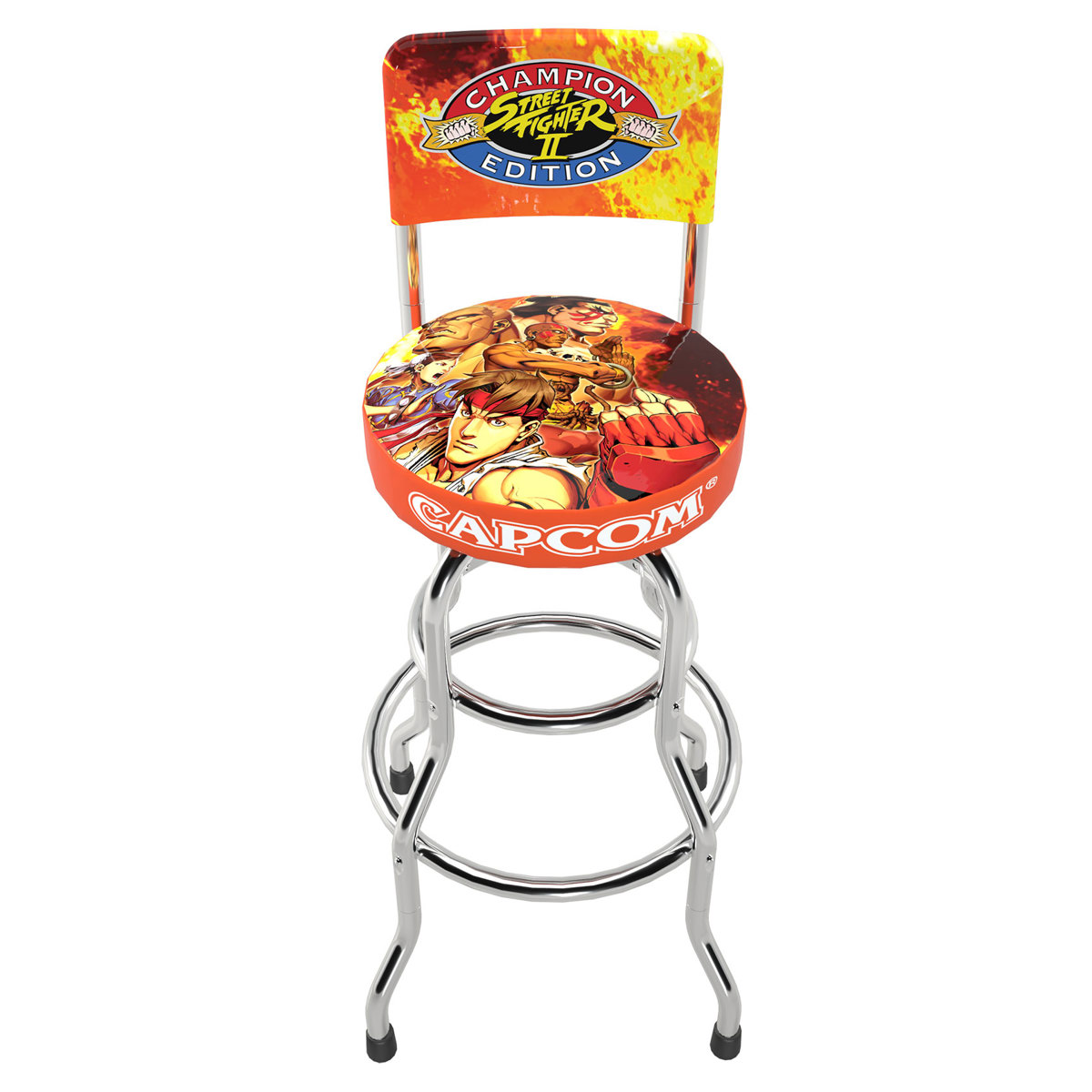 

Arcade1Up Street Fighter Swivel Hi Back Stool