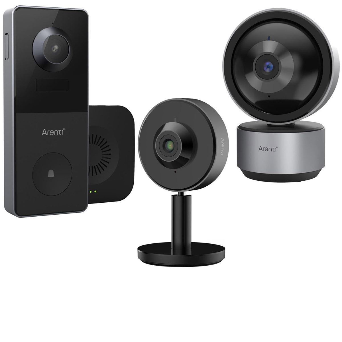 

Arenti VBELL1 2K UHD Battery-Powered Video Doorbell Camera W/2x Security Cameras