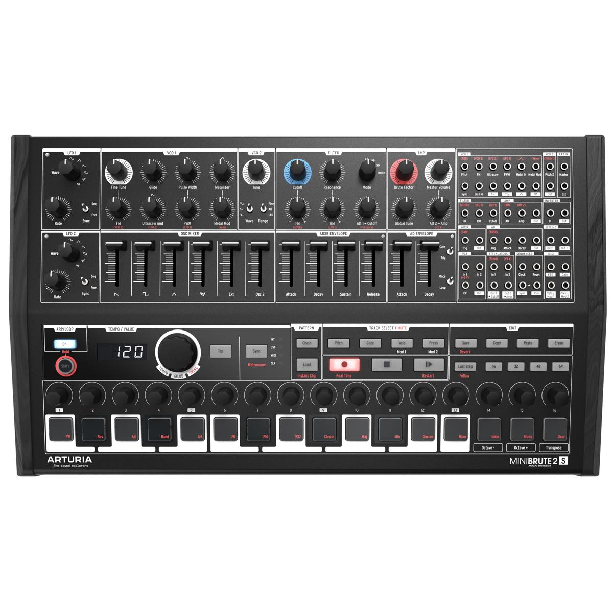 Image of Arturia MiniBrute 2S Noir Semi-Modular Black Edition Analog Synthesizer