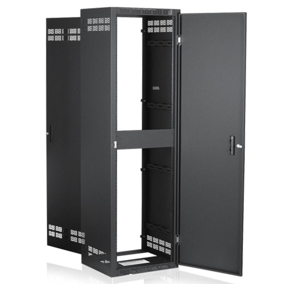 

Atlas Sound 235-18 Stand-Alone Floor Cabinet, Adjustable Rail, 18.5" Depth, 35RU