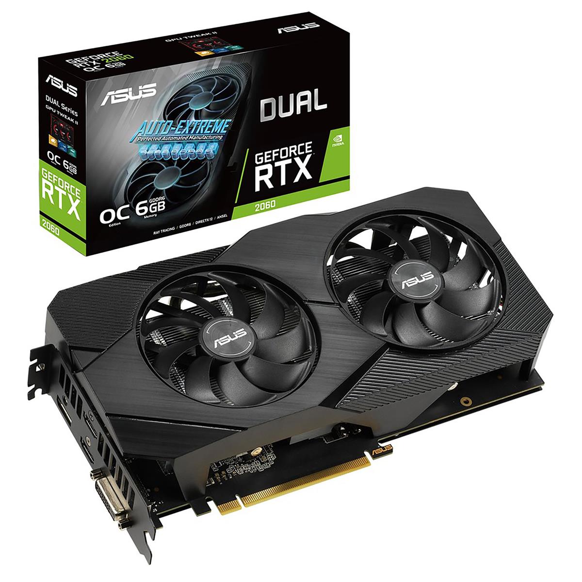 Image of ASUS Dual NVIDIA GeForce RTX 2060 EVO OC Edition 6GB GDDR6 Gaming Graphics Card