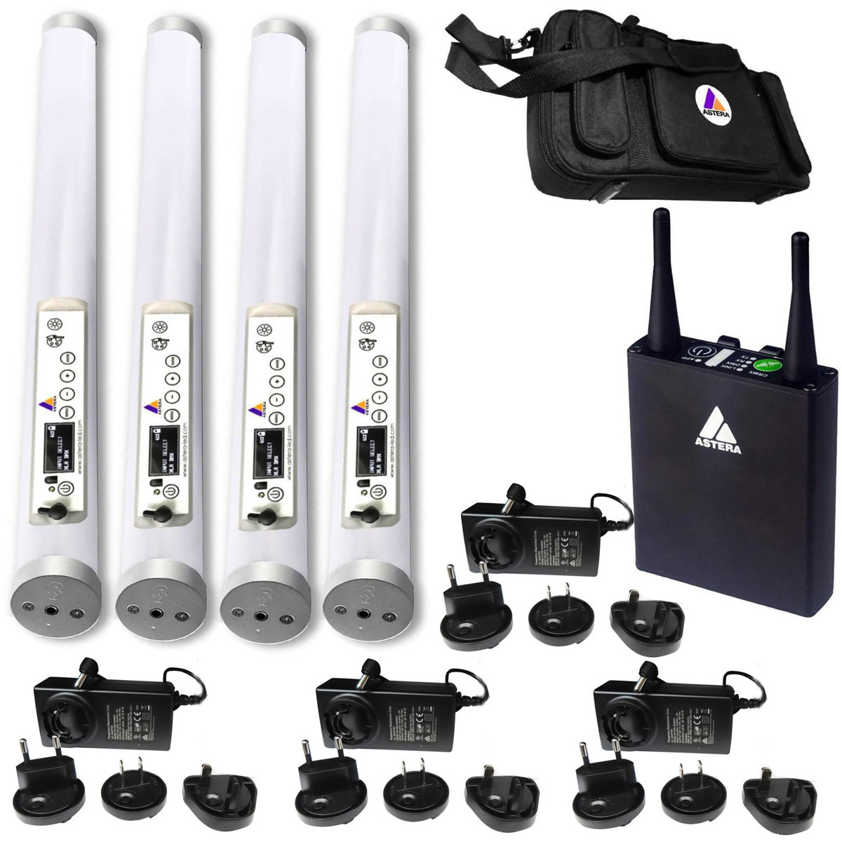 

Astera 4x Helios FP2 0.5m 8-Pixel Film Lighting Tube With MFG FP2-Quad Kit