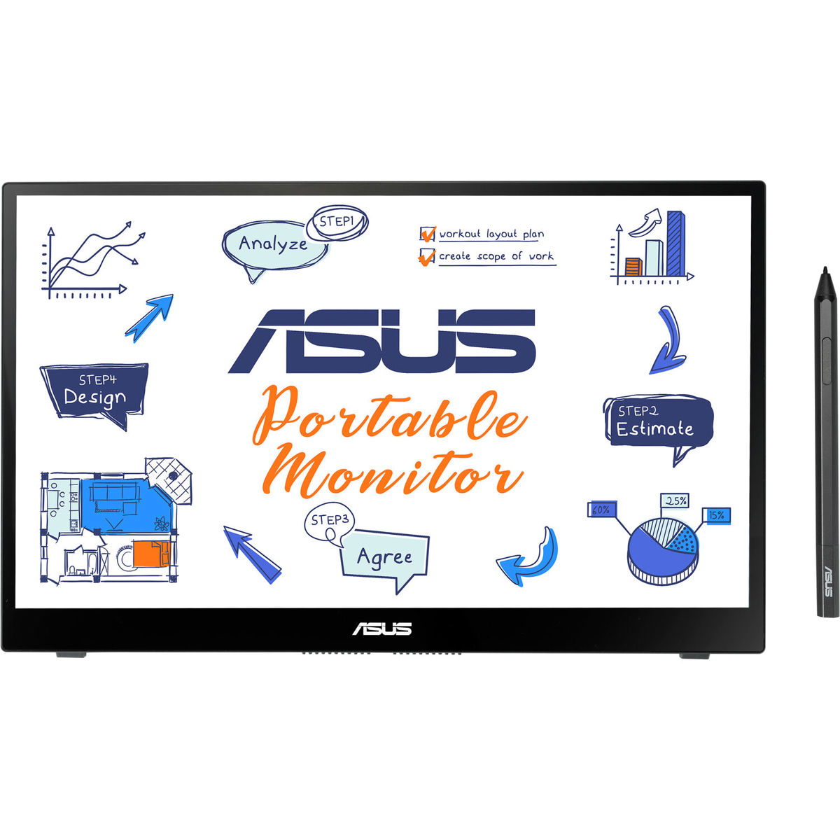 

ASUS ZenScreen Ink MB14AHD 14" 16:9 Full HD Touch Portable USB-C IPS LED Monitor