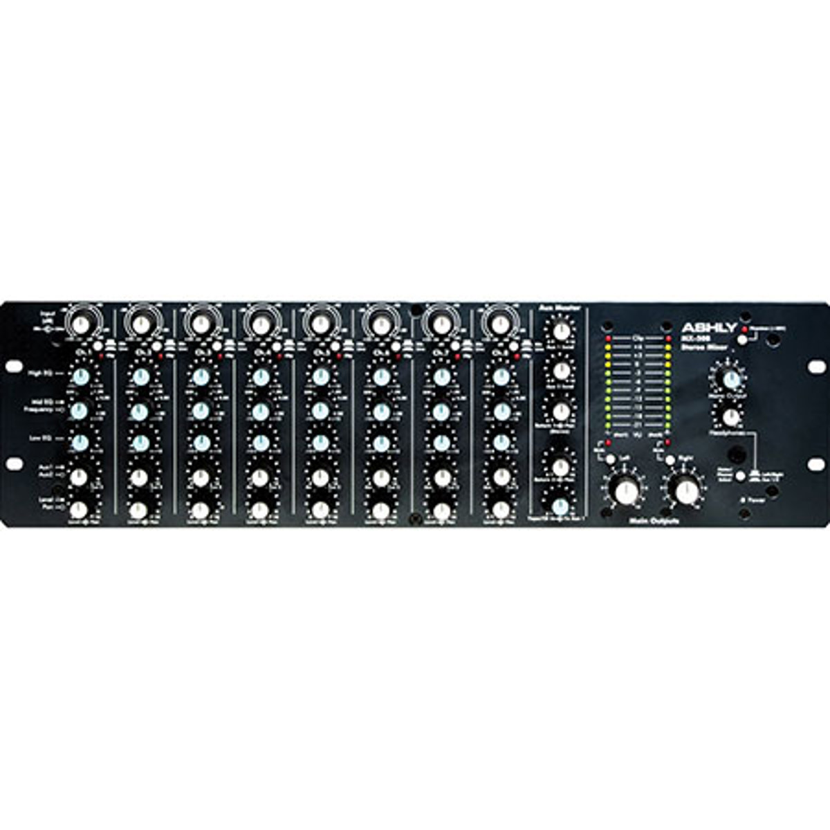 

Ashly MX-508 8 Channel Mic/Line Stereo Microphone Mixer with EQ & Sends, 3U
