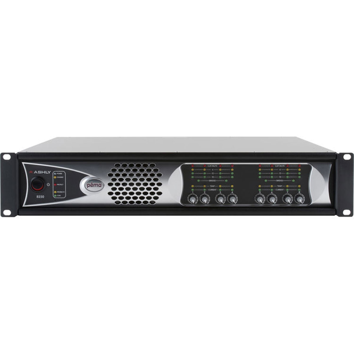 

Ashly PEMA 8250.25 8-Channel Amplifier, Protea DSP & CNM-2 CobraNet Option Card