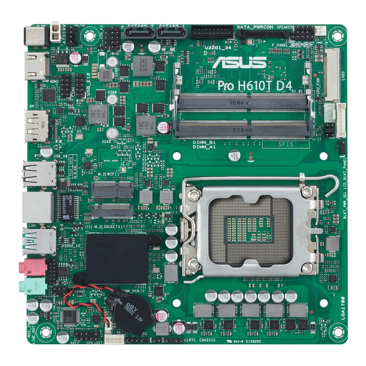 Image of ASUS Pro H610T D4-CSM LGA 1700 Mini-ITX TCO-Optimized Motherboard