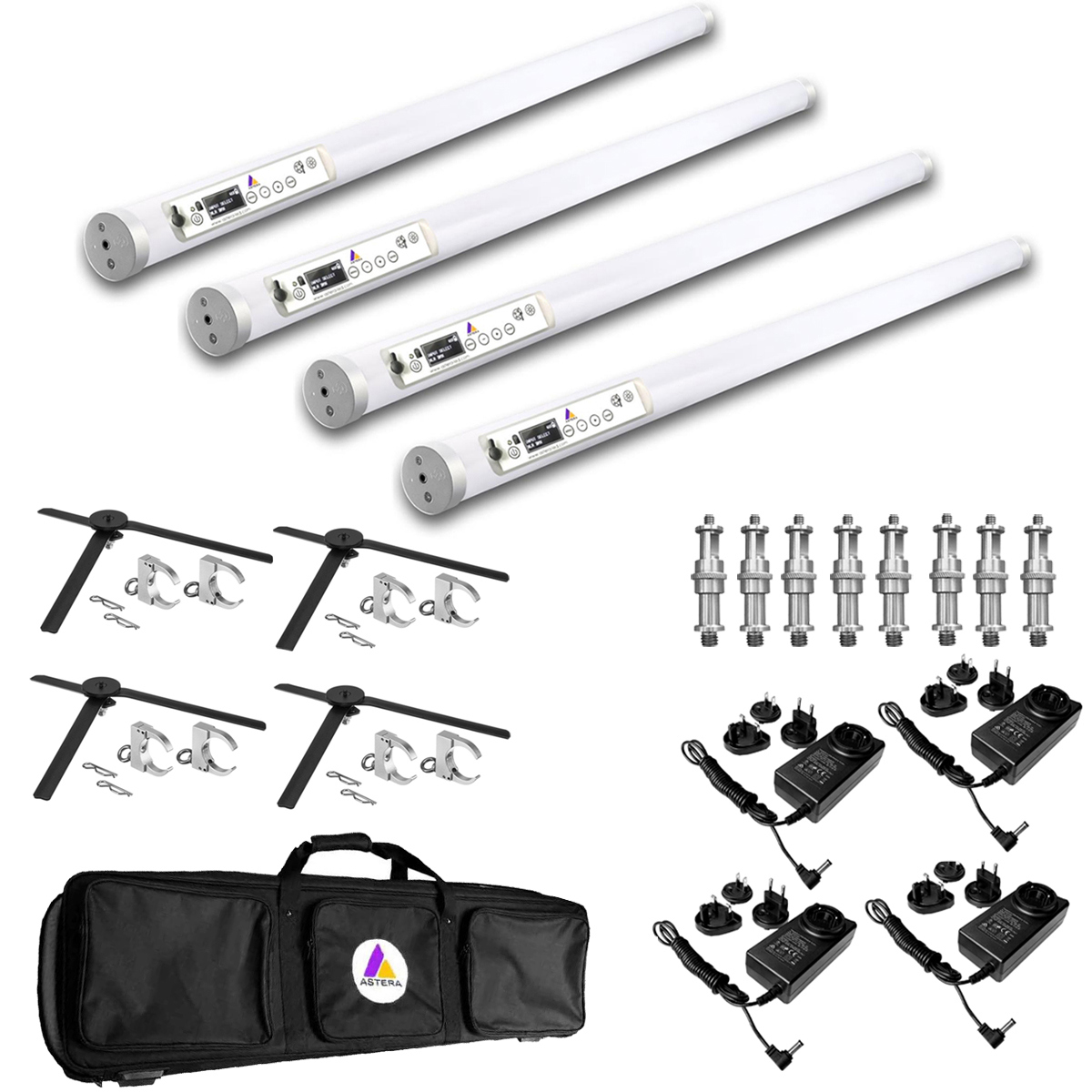 

Astera FP1 Titan Tube 48W RGBMA LED 4-Light w/4x Charger & Single Unit Acc. Kit
