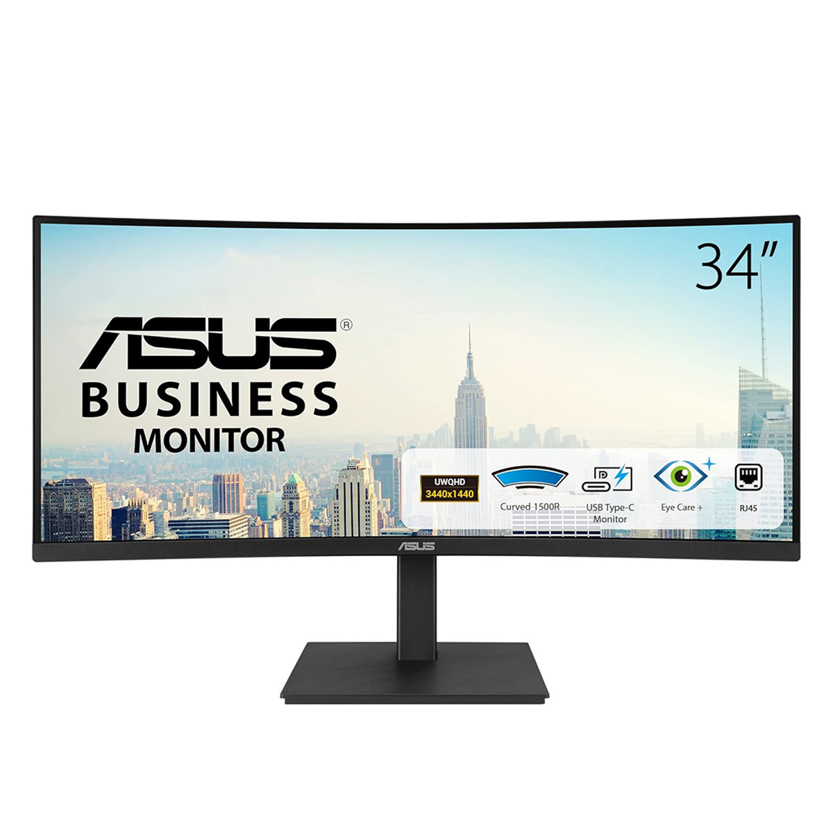 Image of ASUS VA34VCPSN 34&quot; 21:9 UWQHD 100Hz Curved USB-C Docking VA LED LCD Monitor