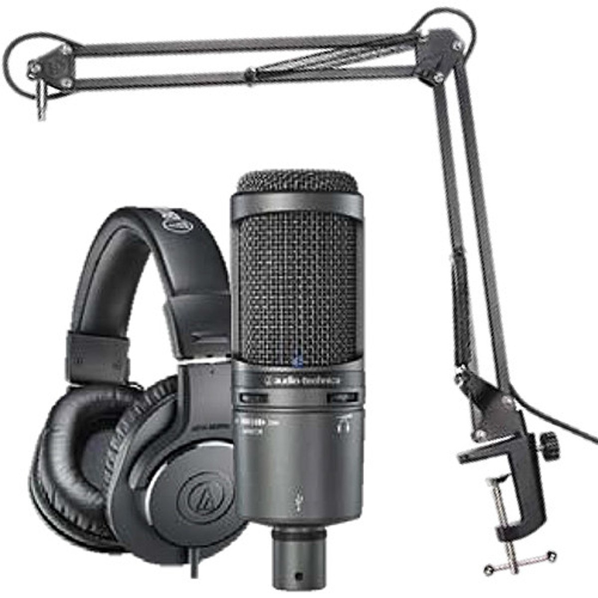 

Audio-Technica AT2020USB+ Microphone Pack with ATH-M20x, Boom & USB Cable
