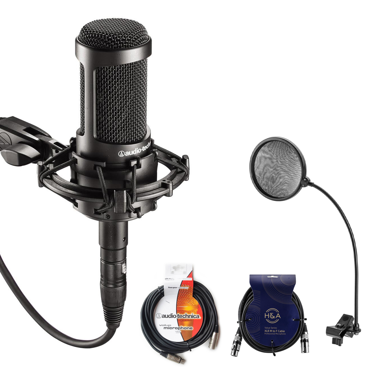 

Audio-Technica AT2035 Cardioid Condenser Side-Address Mic Bundle