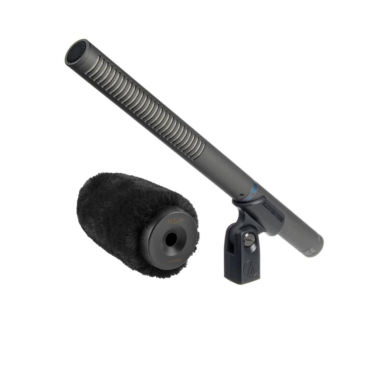 Image of Audio-Technica AT897 Line + Gradient Condenser Microphone W/H&amp;A Pro Windshield