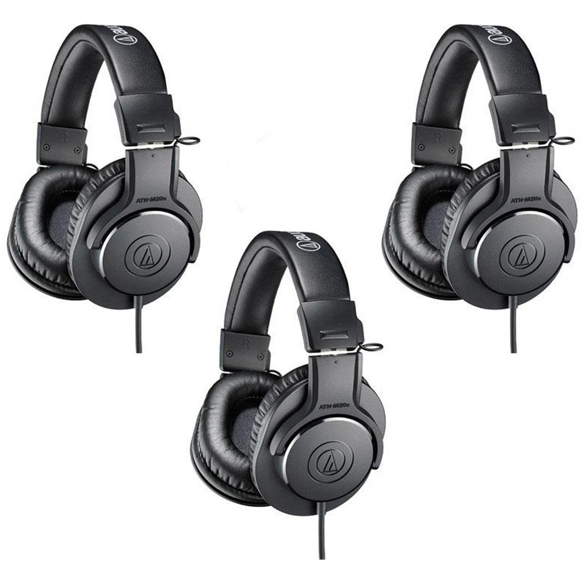 Image of Audio-Technica 3 Pack ATH-M20x Pro Monitor Headphones