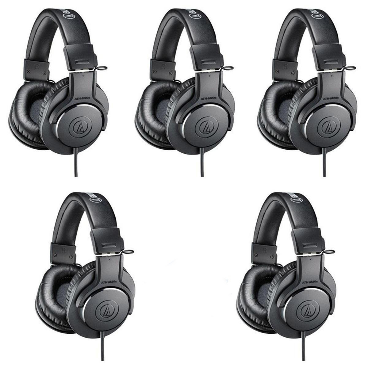 Image of Audio-Technica 5 Pack ATH-M20x Pro Monitor Headphones