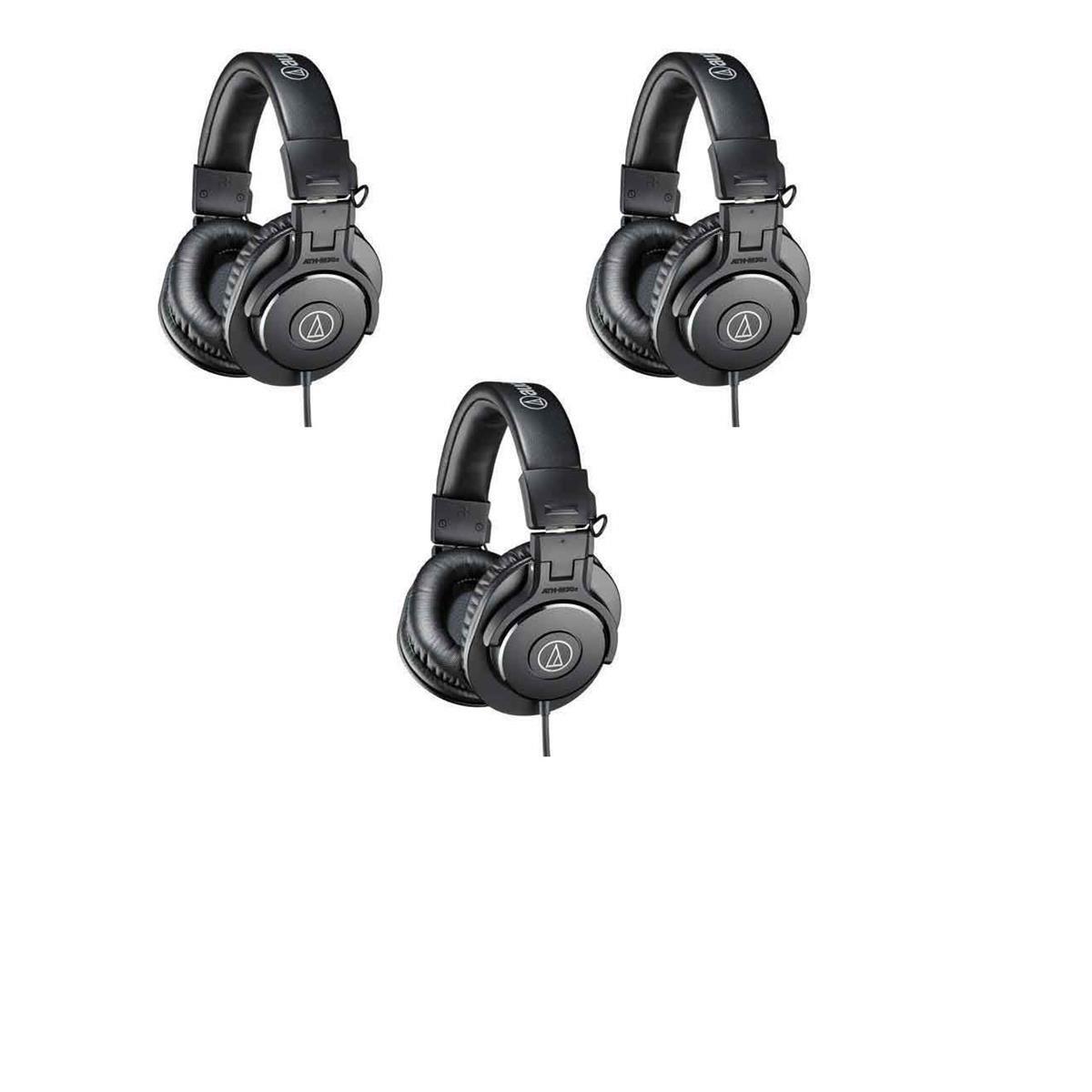Audio-Technica 3 PACK ATH-M30x Pro Monitor Headphones, 96dB, 15-20kHz, Black -  ATH-M30X 3