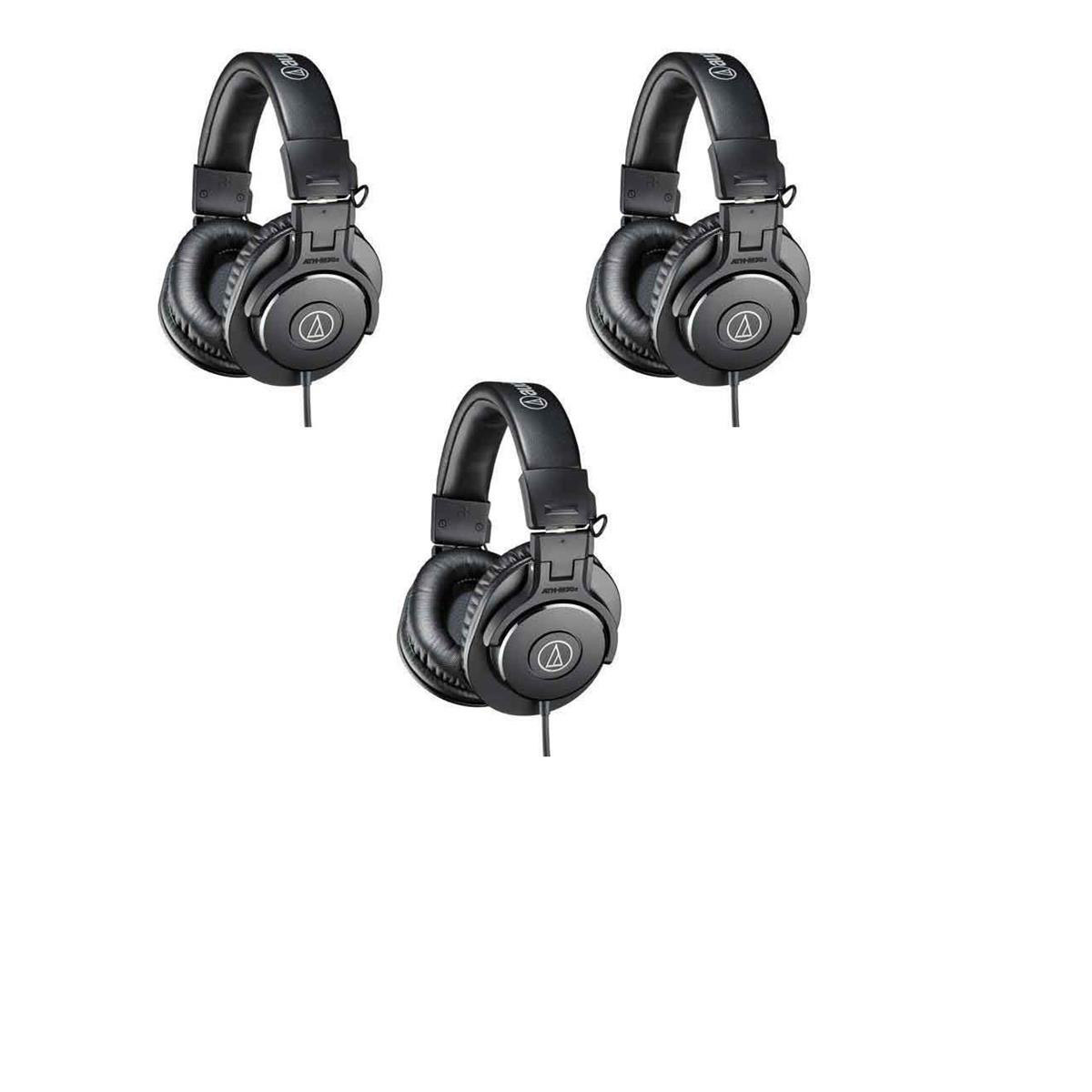 

Audio-Technica 3 PACK ATH-M30x Pro Monitor Headphones, 96dB, 15-20kHz, Black