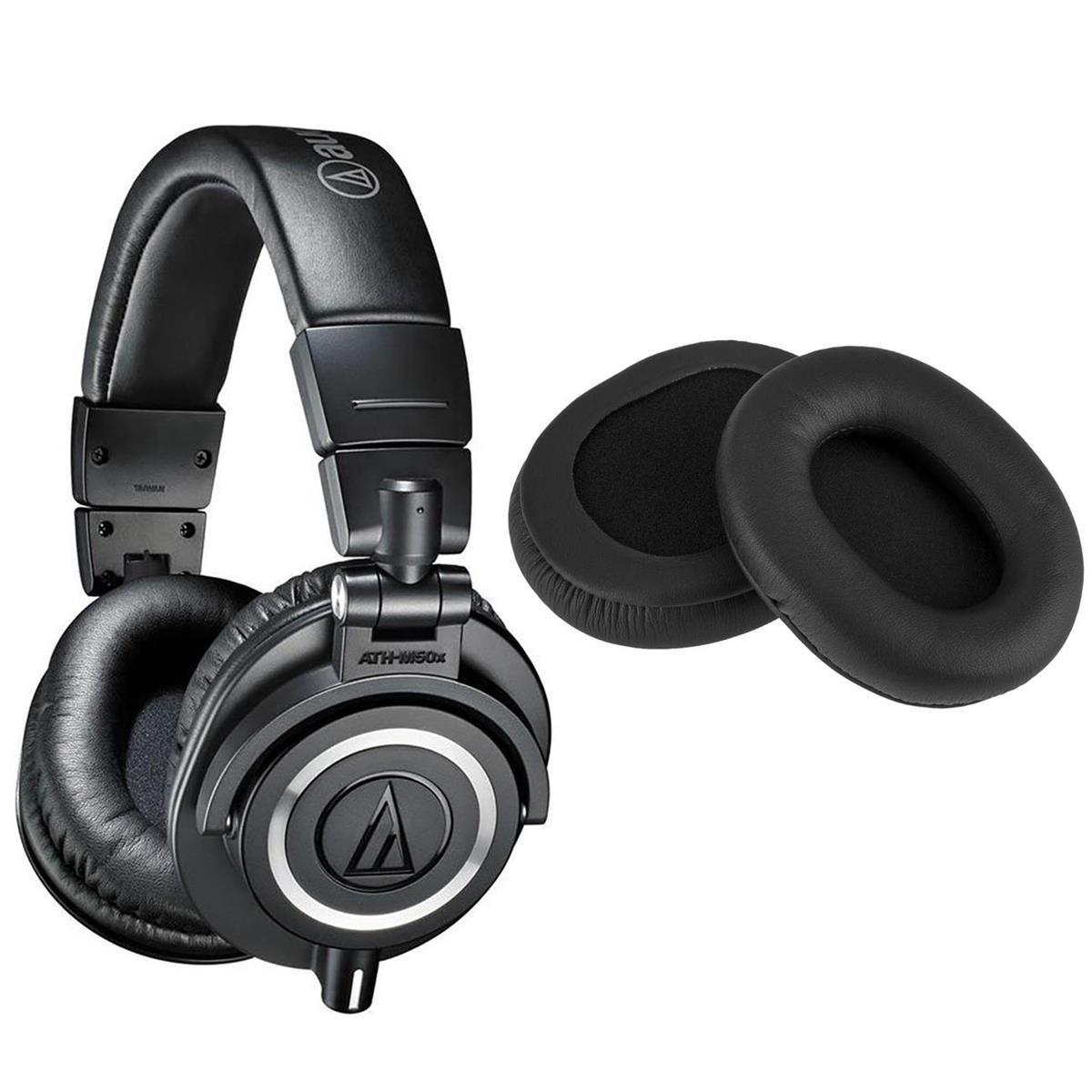 Image of Audio-Technica ATH-M50x Headphones - With H&amp;A High Frequency Leather Earpads