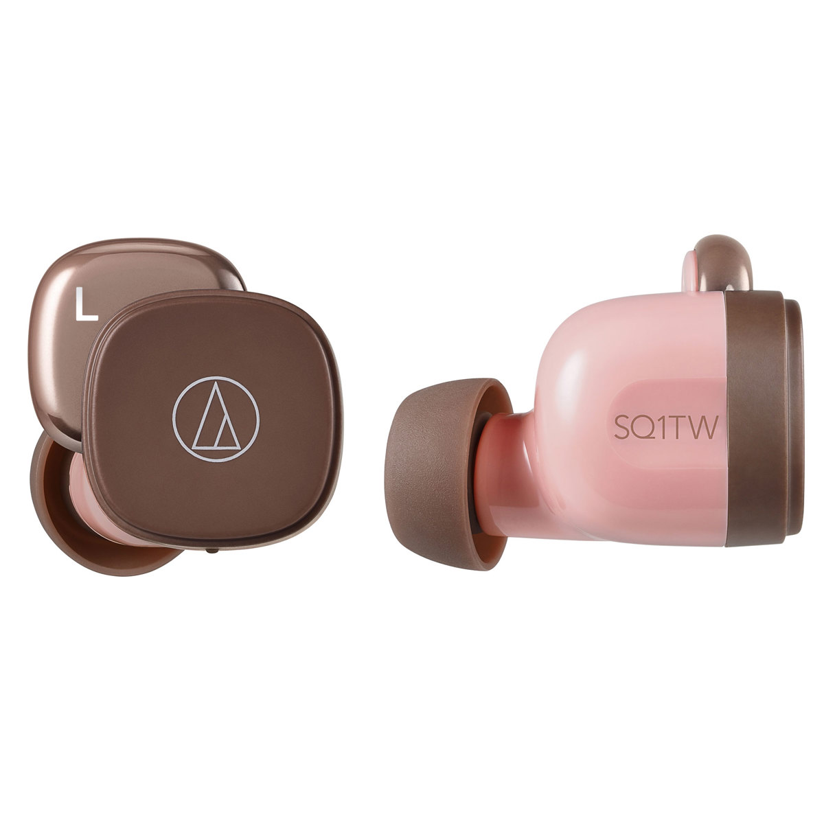 

Audio-Technica ATH-SQ1TW Wireless In-Ear Headphones, Pink/Brown