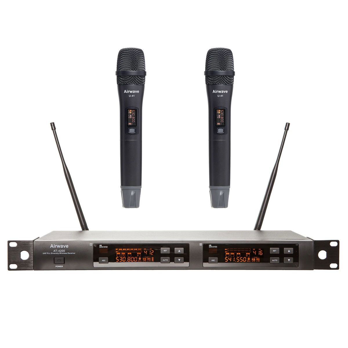 

Airwave Technologies AT-4210 144 UHF 2-Ch Wireless System with 2x Handheld Mics