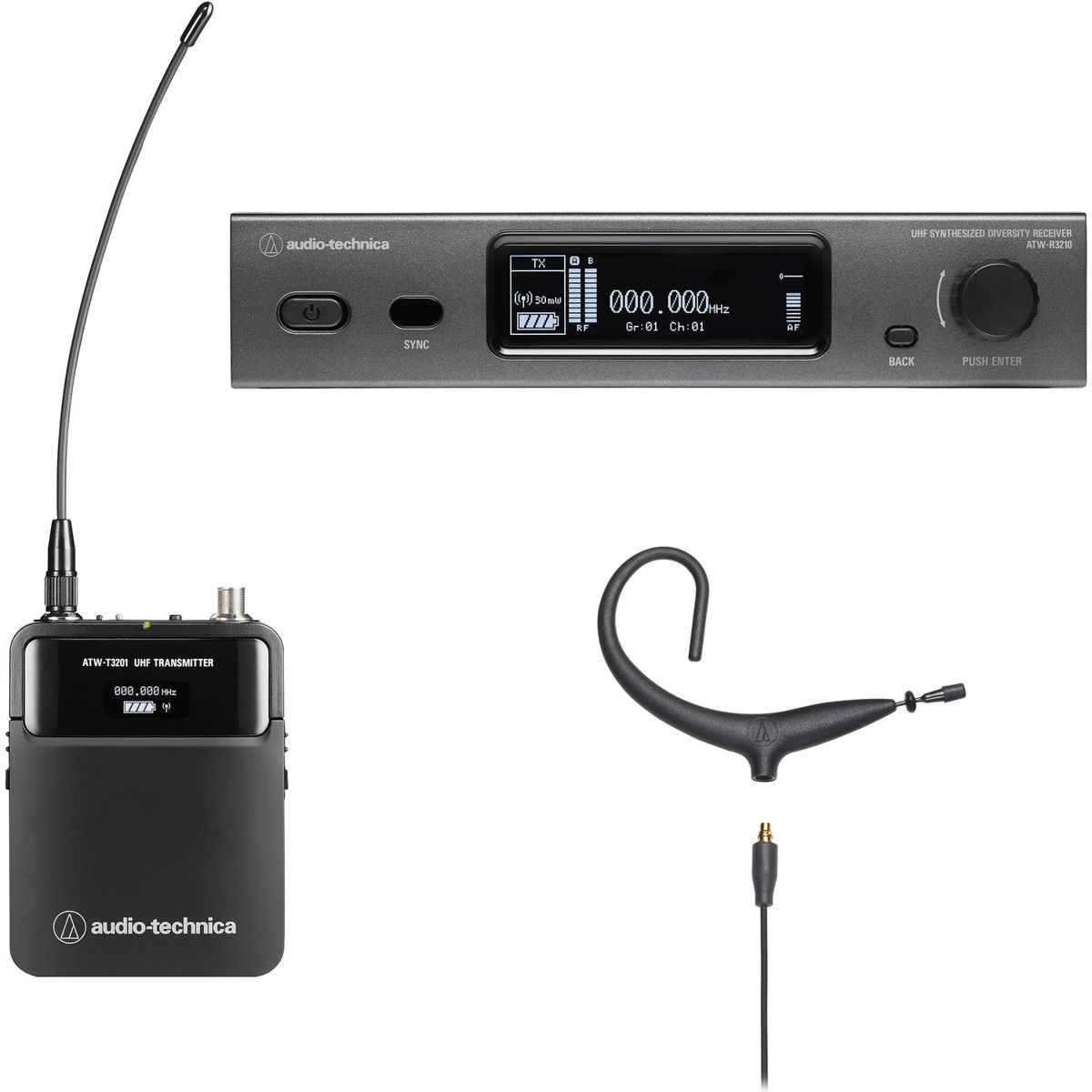 

Audio-Technica ATW-3211/893X 4th Gen with Short Boom Headworn Mic, 530-590MHz