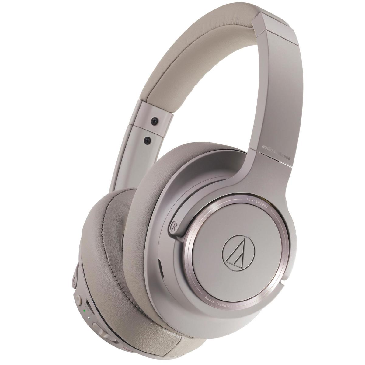 

Audio-Technica ATH-SR50BT Wireless Over-Ear Headphones with Mic, Brown and Gray