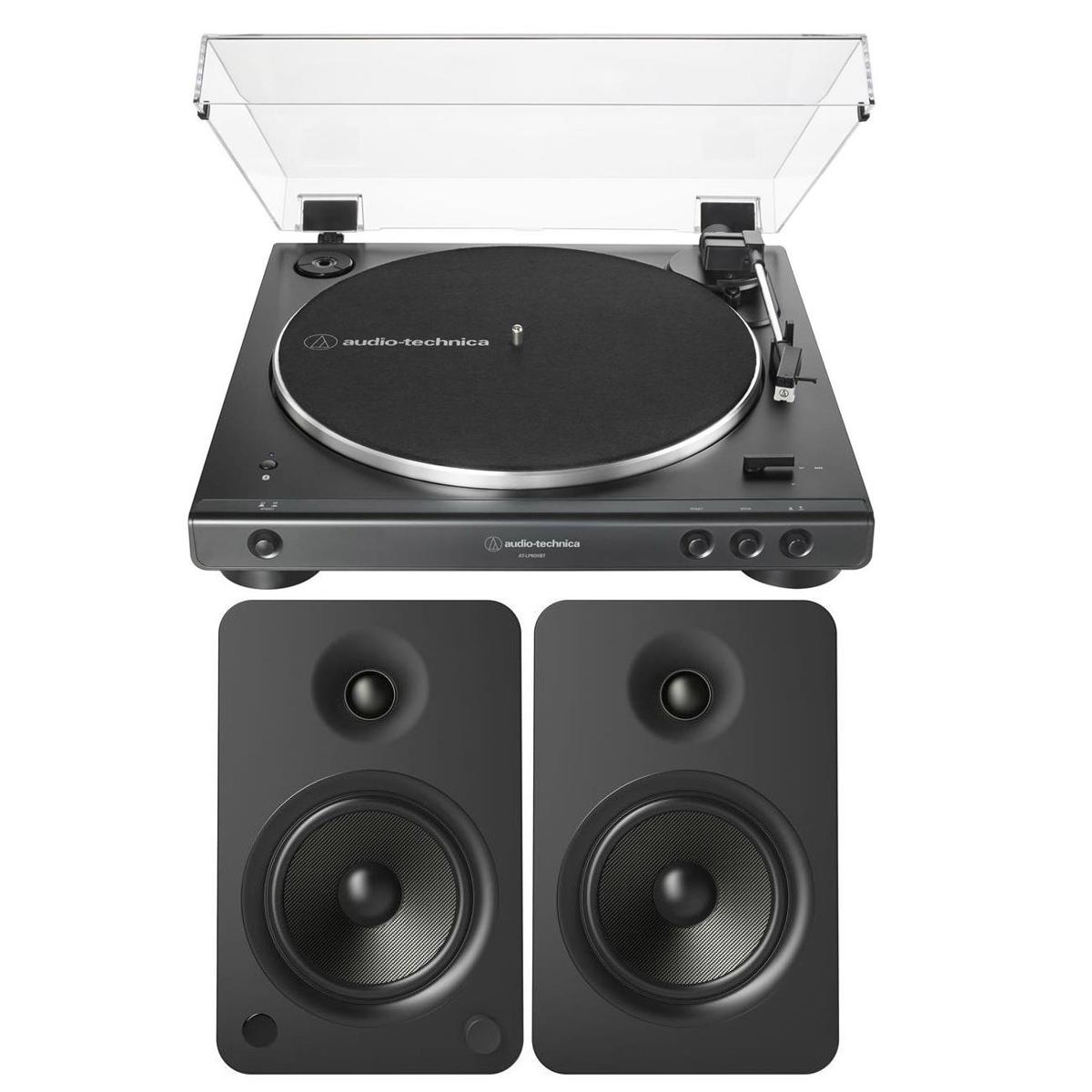 

Audio-Technica AT-LP60XBT Belt-Drive Stereo Turntable Black W/Kanto YU6 Speakers