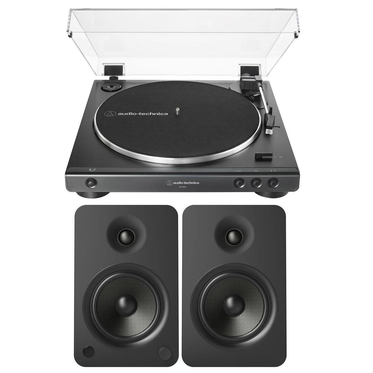 

Audio-Technica AT-LP60X Belt-Drive Stereo Turntable, Black W/Kanto YU6 Speakers